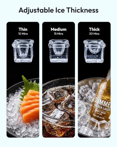 Image of EUHOMY Commercial Ice Maker Machine,80lbs /24H,36 Ice Cubes in 8-12 Mins,Under Counter Ice Maker with Water Filter,12lbs Storage Capacity,Freestanding Ice Machine for Home /Bar /Cafe /Restaurant