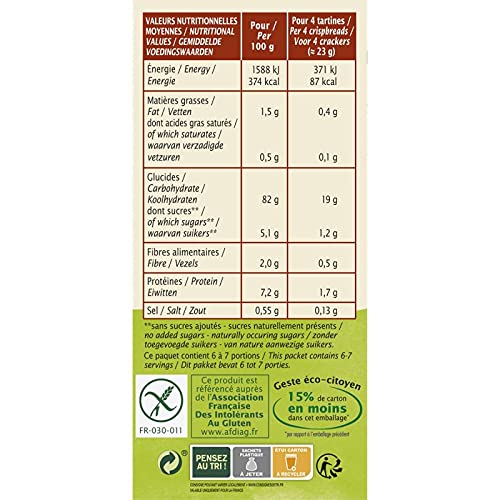 JARDIN BIO - Tartines Chataigne Sans Gluten Bio 150G - Lot De 4