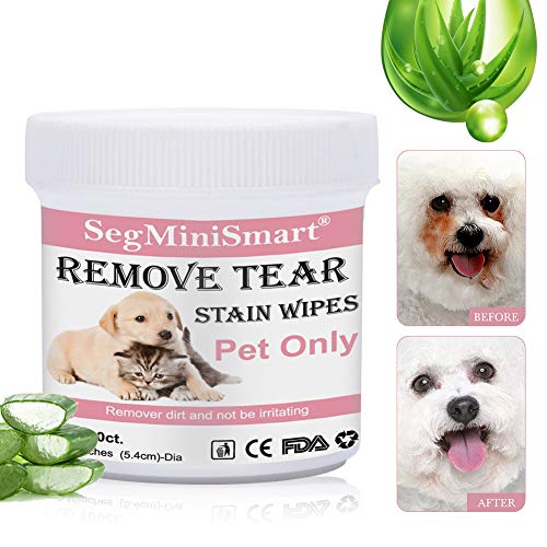 SEGMINISMART Pet Eye Wipes, Pet Tear Stain Wipes, Pet Wipes, Pet Eye Stain