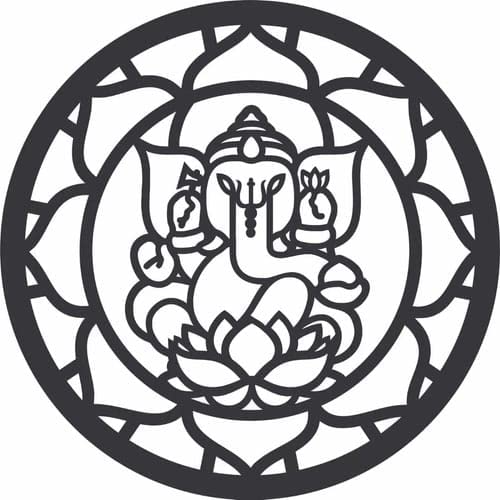 Jb Craftzone MDF Ganesh Mandala Art, Ganesh Wall Hanging, Ganesh Home Decor Size: 12 Inch (30cm)