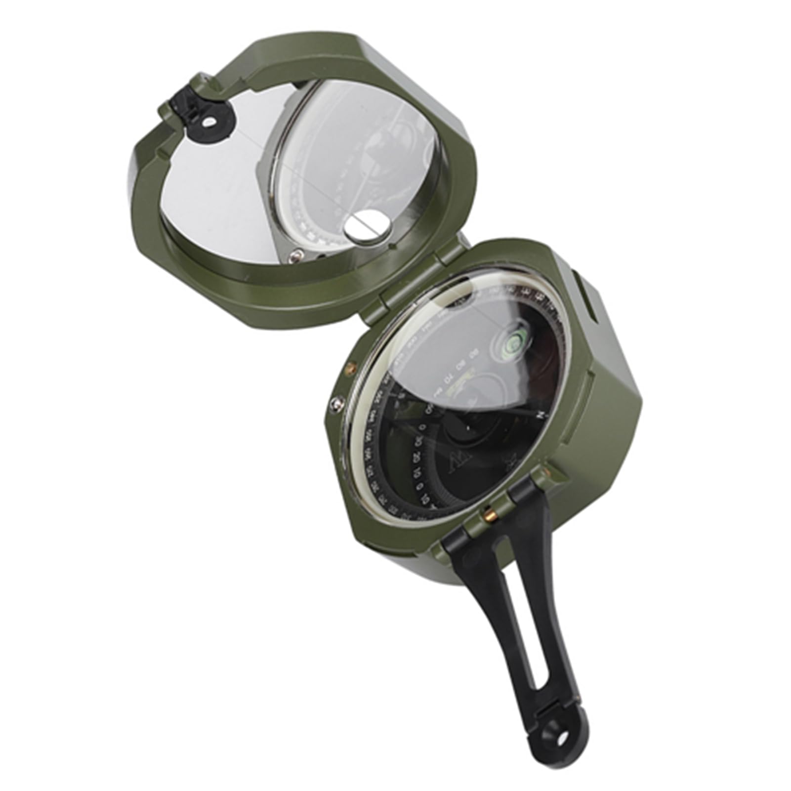 Boussole géologique Professionnelle de Haute précision, Outil de Navigation extérieur Fluorescent étanche pour géologues randonneurs campeurs en Alliage de Zinc Vert 3,3 x 2