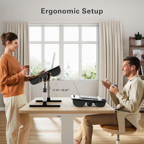 Huanuo B0B3MY89VZ Laptop Bed Desk, Computer Lap Tray For Couch Sofa Floor, Foldable Table With Height Adjustment & 35° Adjustable Tilt Angle thumb #6