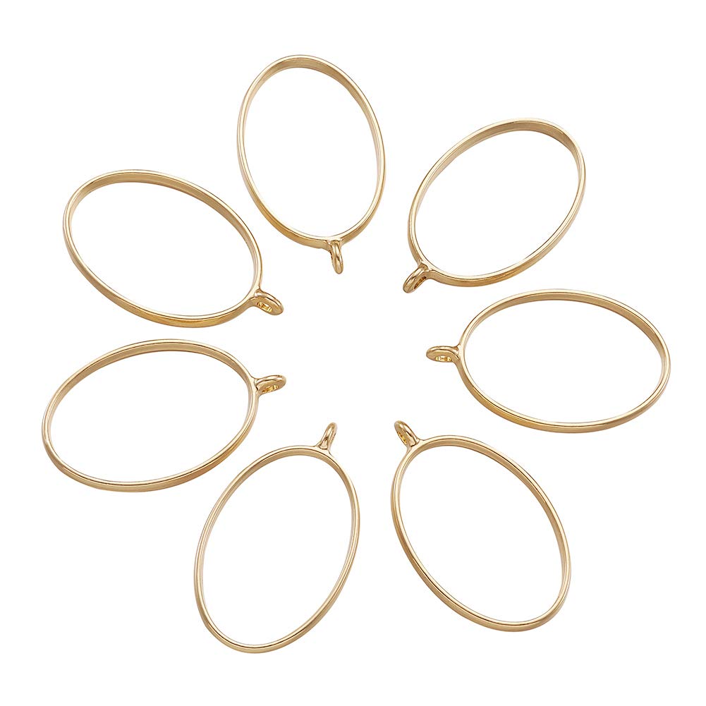 Cheriswelry 10pcs Open Bezel Frame Pendants Charm Geometric Oval Hollow Frame Trays Resin Molds for DIYJewellry Crafts Making, Golden โ image 1
