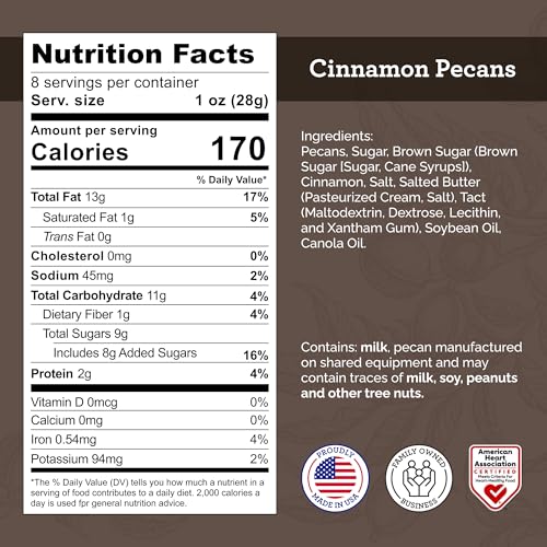 Image of HUDSON PECAN COMPANY Cinnamon Candied Pecans: Coated in Sugar and Cinnamon