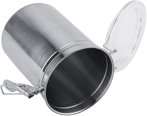 Miniatura 5 de Recipiente de almacenamiento de alimentos, recipiente de café sellado hermético de acero inoxidable con tapa con bisagras para azúcar, caramelo, té,