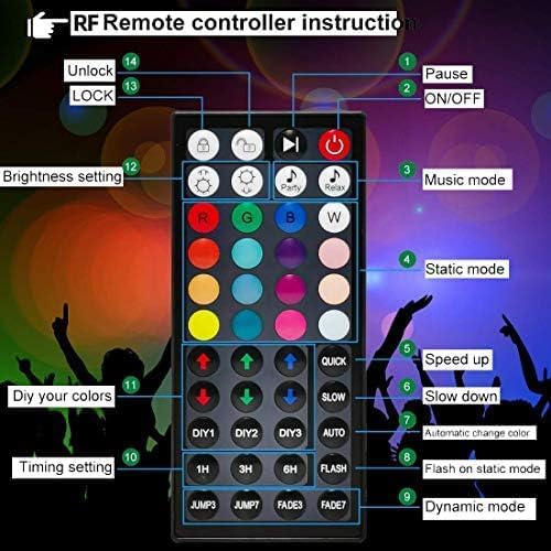 Image of Torkase 40ft LED Strip Lights(2 Rolls of 20ft), Music Sync Color Changing Strip Lights with Remote, Suitable for Home Bedroom Patry Birthday Holidays Decoration