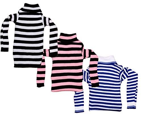 Image of IndiWeaves Boys Wollen Warm High Neck Full Sleeves T-Shirt /Inner /Skivvy for Winter Pack of 3(10110-141629-IW-P3-24 Black /Pink /Blue 4-5 Years)