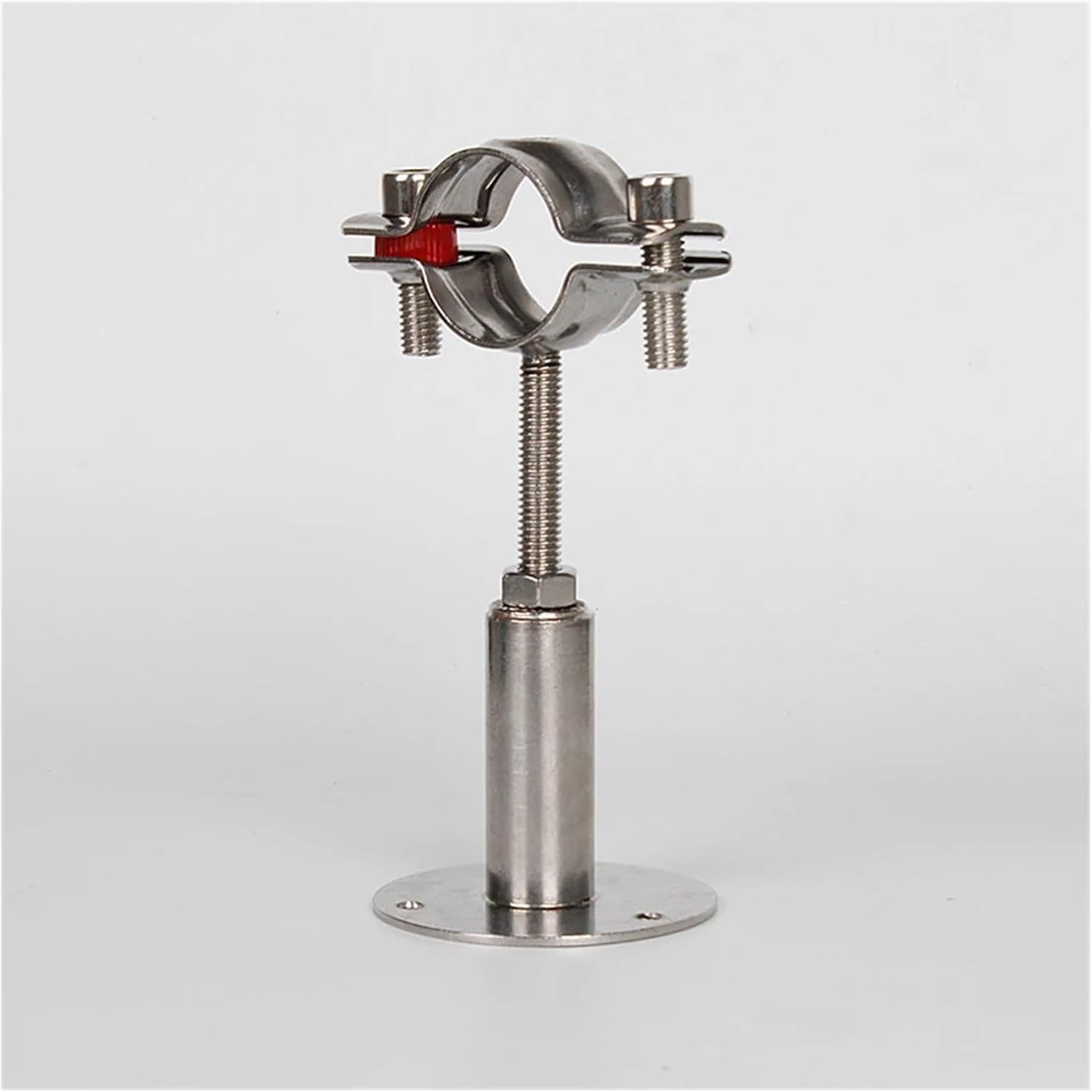 15mm-89mm OD Stainless Steel SS304 Pipe Clamp Clip Support Bracket with Base Plate Pole Length 50mm-100mm(80-89mm)
