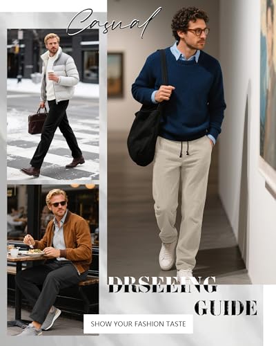 3 Pack Men's Corduroy Pants Baggy Casual Sweatpants Straight Leg Drawstring Elastic Waist Pockets Cargo Joggers4