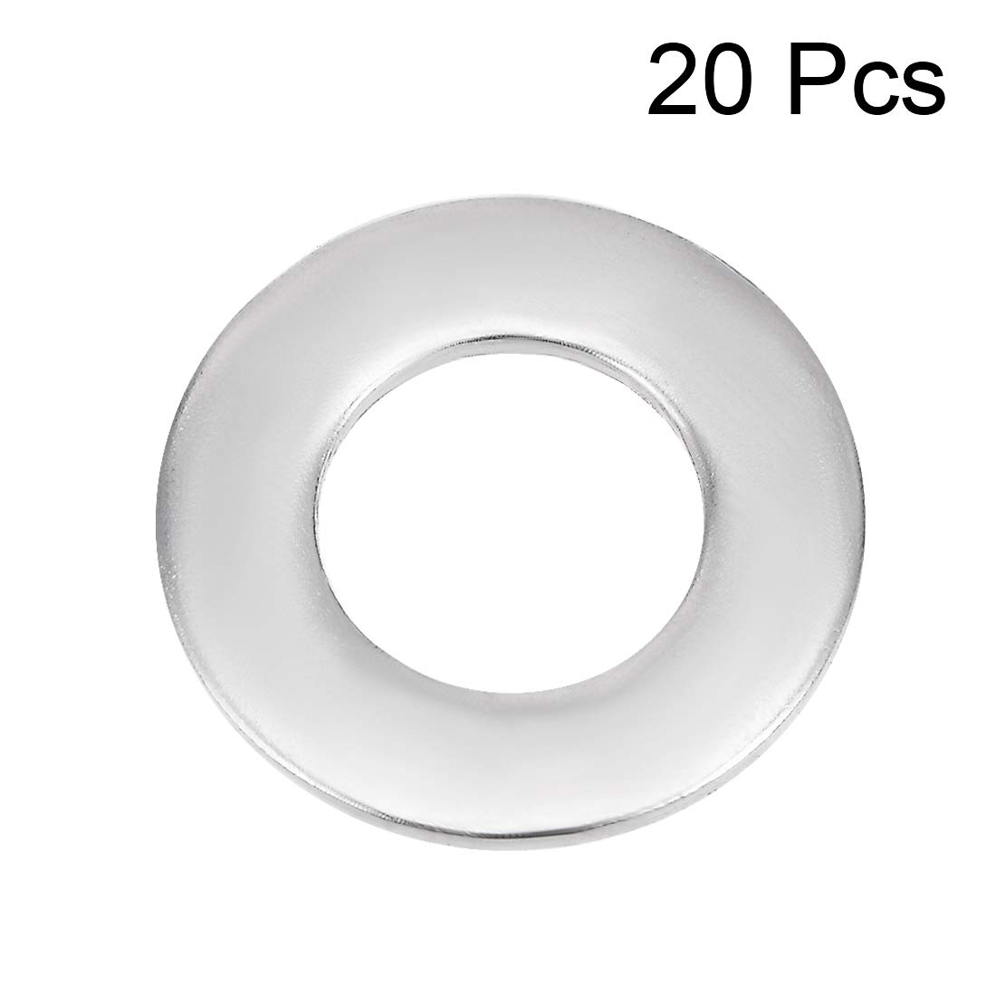 uxcell 20 Pcs 8.5mm x 16mm x 0.8mm 304 Stainless Steel Flat Washer for Screw Bolt