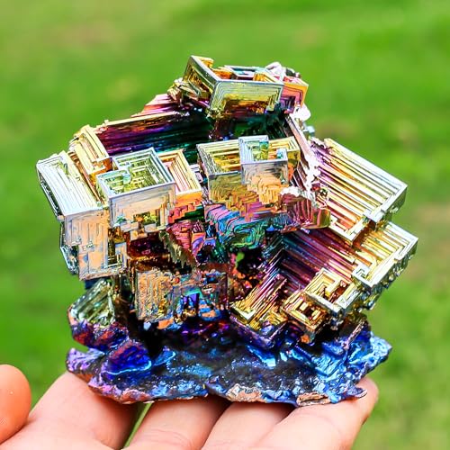 Image of Extra Large Bismuth Ore Crystal - (1.5 to 2lb) Iridescent Rainbow Metal Art Specimen - Home Decoration, Education, Healing Stone, Collection