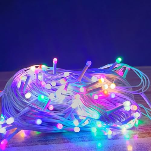 Image of One94Store 24 Ft LED Pixel String Lights | 360 Copper Wire Multicolor LED Bulb Series with White Wire for Diwali, Christmas, Party & Home Decoration | Fairy Light Style | Pack of 2 (Multicolor)