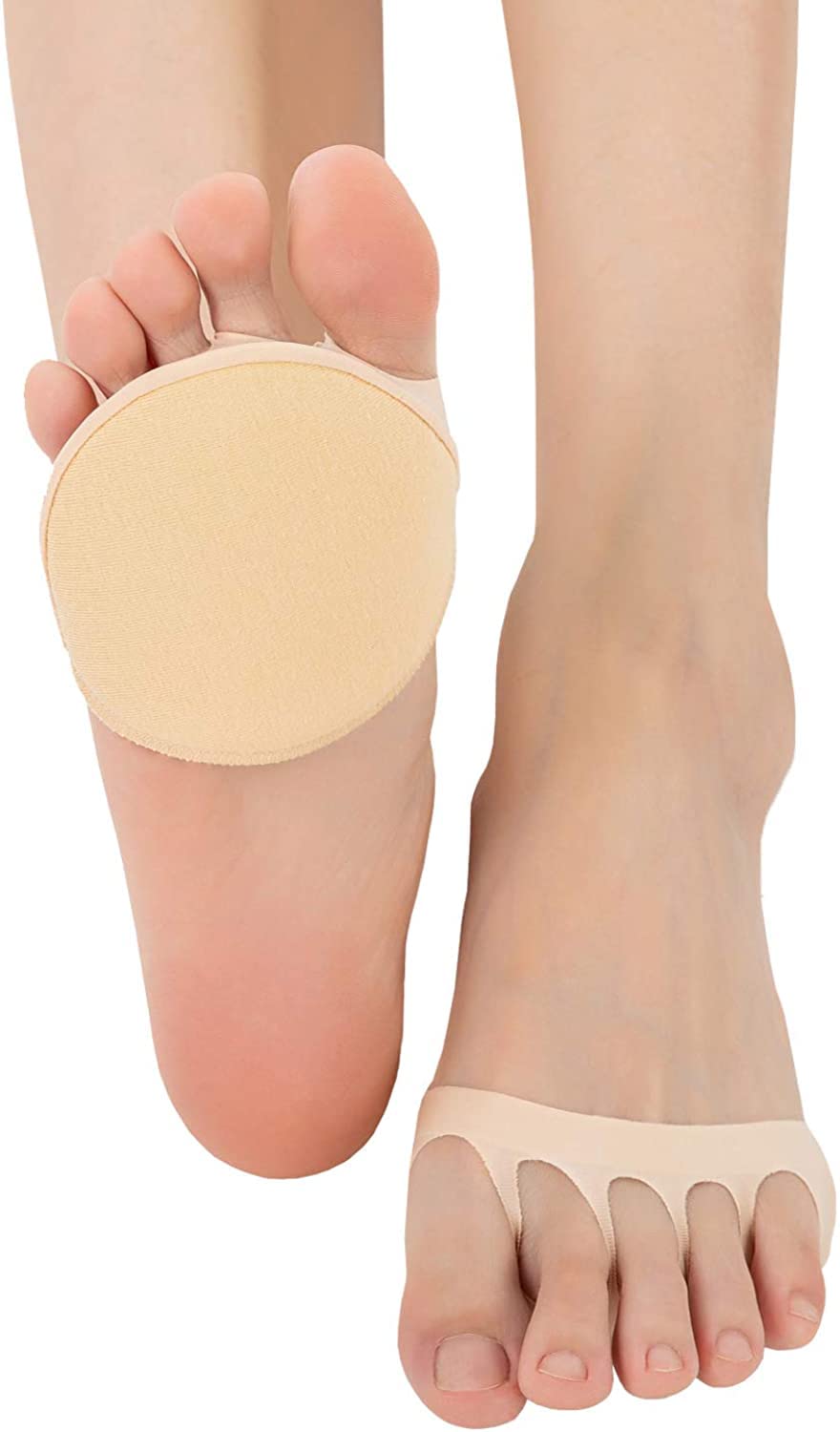 RAMANUJA - Fashion as unique as you are. Toe Topper Socks Liner Socks Five Finger Half Non-Slip Socks Women's Half Toe Cover For High Heels Sandals Flats Boots Free Size(2 Pack)Skin Color-image-49