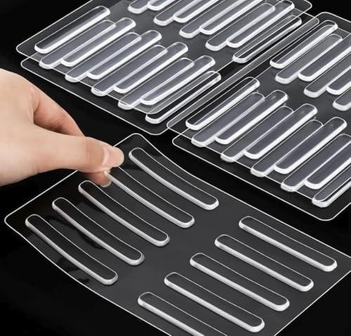 Image of TEKCOOL 10Pcs Transparent 2.24 inch Strip Door Handle Bumper Soft Wall Protector Self Adhesive Door Knob for Wall Shield Guard Sliding Clear Door Bumpers Stopper Silencer (10 Pcs Strip)
