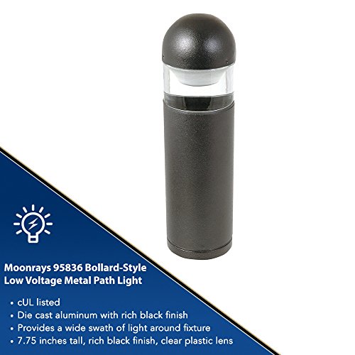 Moonrays Low Voltage Metal Outdoor Path Lights With 10-Watt Halogen Bulb (Bollard-Style, Die Cut Aluminum With Black Finish) - 95836 - Thumbnail 3