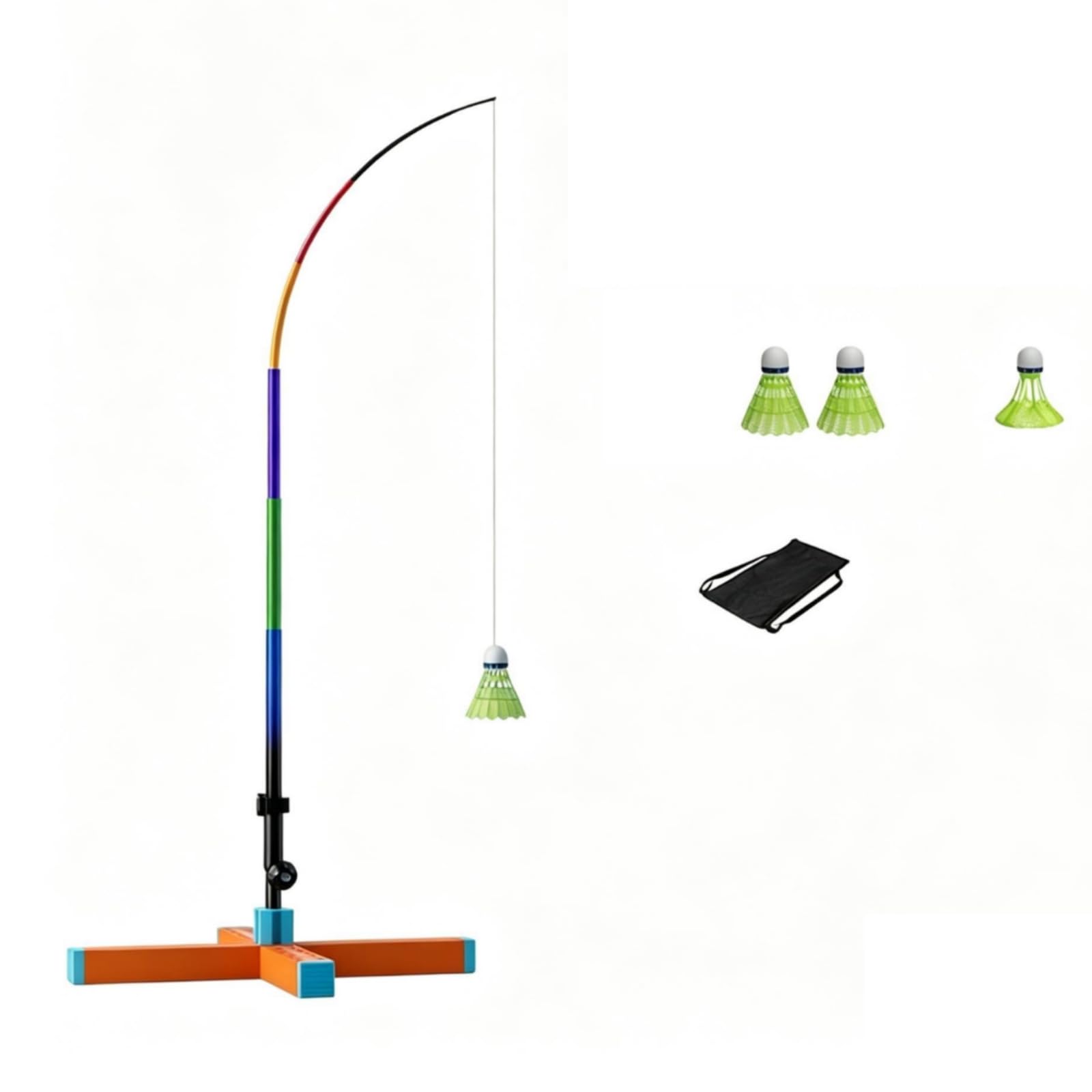 Dispositivo volución Bádminton Ajustable Entrenador Bádminton con Varilla Elástica Curva para Inrior