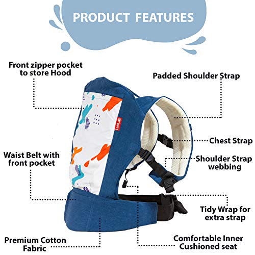 Image of Luvlap Sunshine Stroller /Pram, Easy Fold, for Newborn Baby /Kids, 0-3 Years (Sky Blue) & Luvlap Adore Baby Carrier with 3 Carry Positions, for 6 to 24 Months Baby, Max Weight Up to 18 Kgs (Blue)