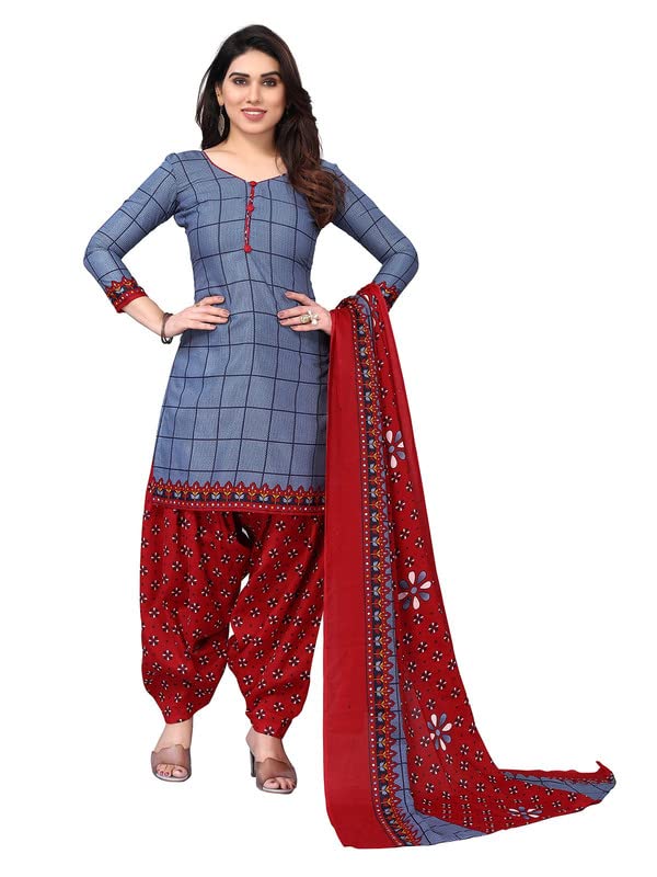 SatraniWomen's Printed Cotton Unstitched Dress Material.