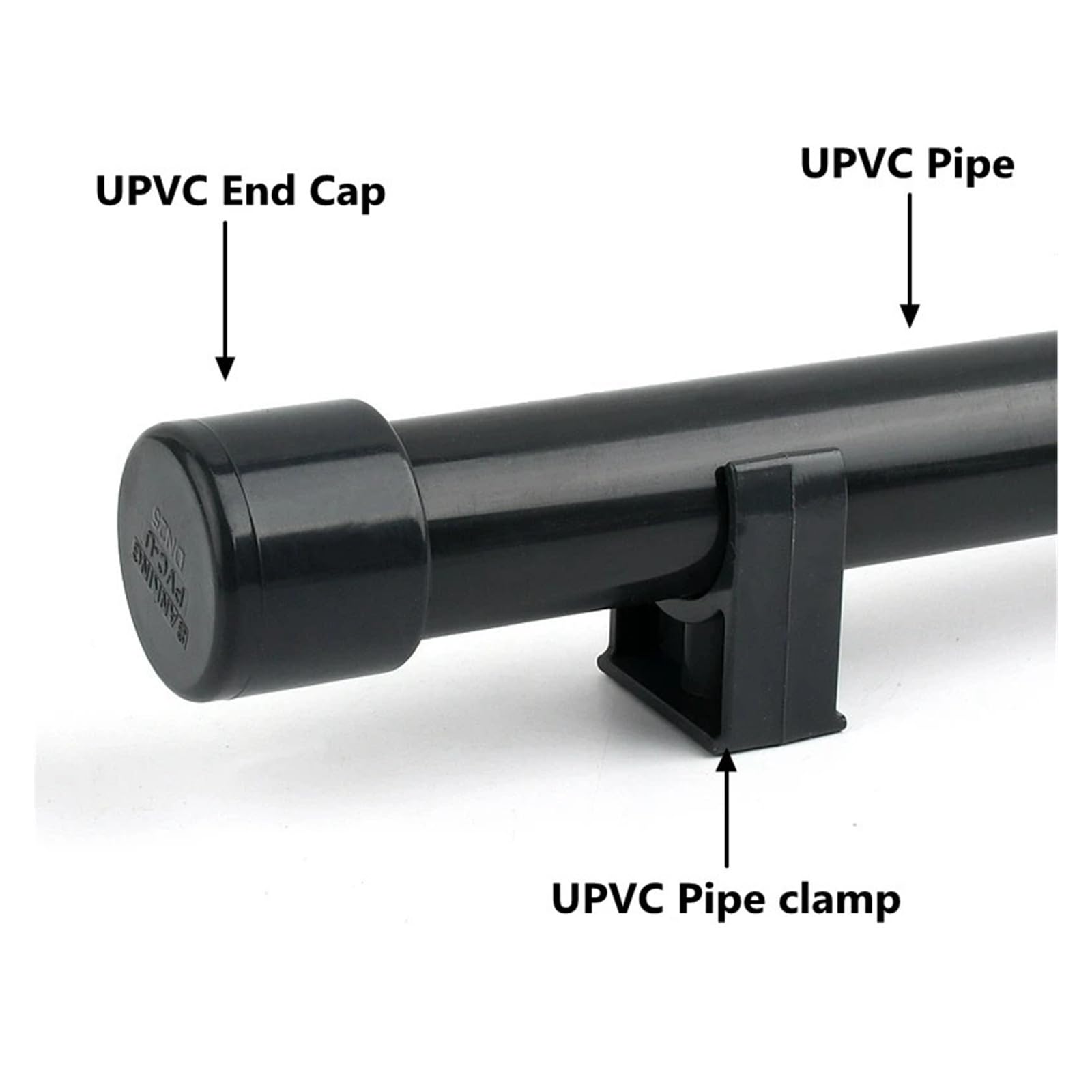 1Pc ID 20~63mm Grigio scuro UPVC Diretto Gomito a 90 Gradi Acquario Giardino Irrigazione Tee Tubo dell'acqua Raccordi di Giunzione Tubo in PVC Tappo terminale(Union,63mm)