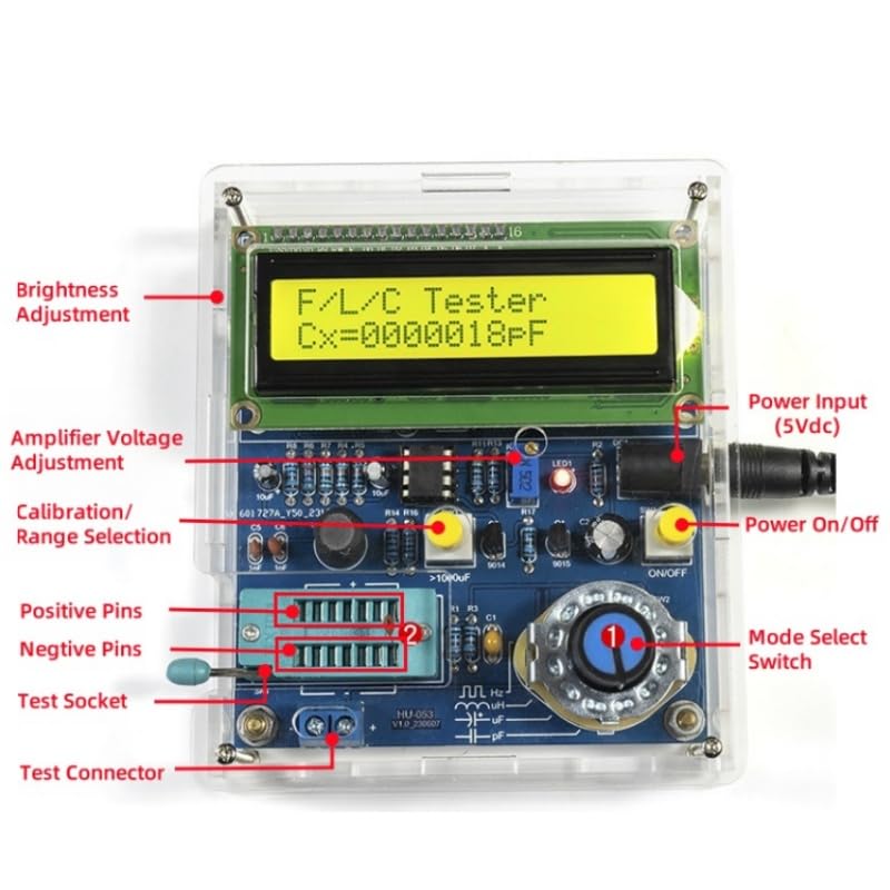 DIY Frequency, Inductance & Capacitance Meter Soldering Practice kit, Complete Soldering Project kit with Components, PCB & Enclosure, Perfect for Electronics Enthusiasts & Beginners - Image 4