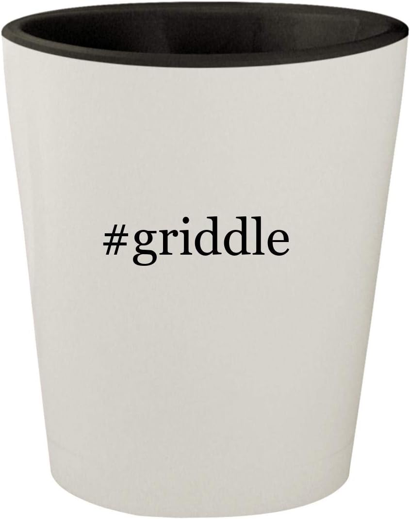 #griddle - White Outer & Black Inner Hashtag Ceramic 1.5oz Shot Glass