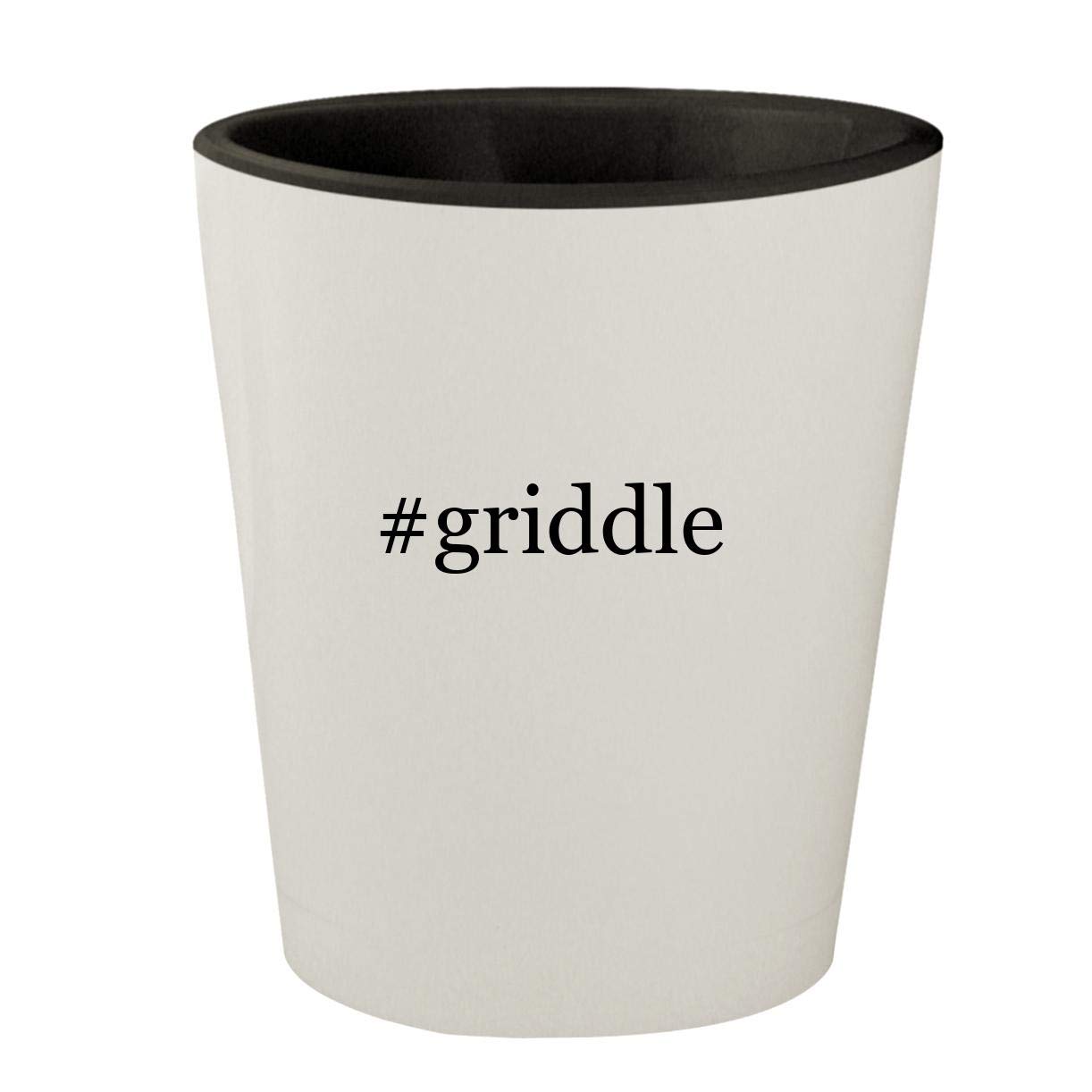 #griddle - White Outer & Black Inner Hashtag Ceramic 1.5oz Shot Glass