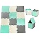 Moby-System Puzzlematte Baby Spielmatte - Schadstofffreie Krabbeldecke für Baby, 120 x 90 x 1,2 cm - Wasserdicht, Geruchlos, Weich - Für Jungen & Mädchen