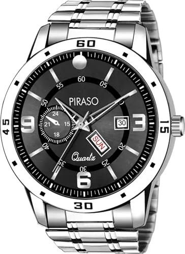Image of PIRASO Analog Day and Date Working Display MESH Strap Watch for Men & Boys