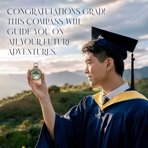 Image of The Dream Chaser Compass - Go Confidently -2026 Unique Graduation Gifts for Him, College, High School, Cool Birthday Gift Idea for Son, Boys, Motivational Greeting Card Included