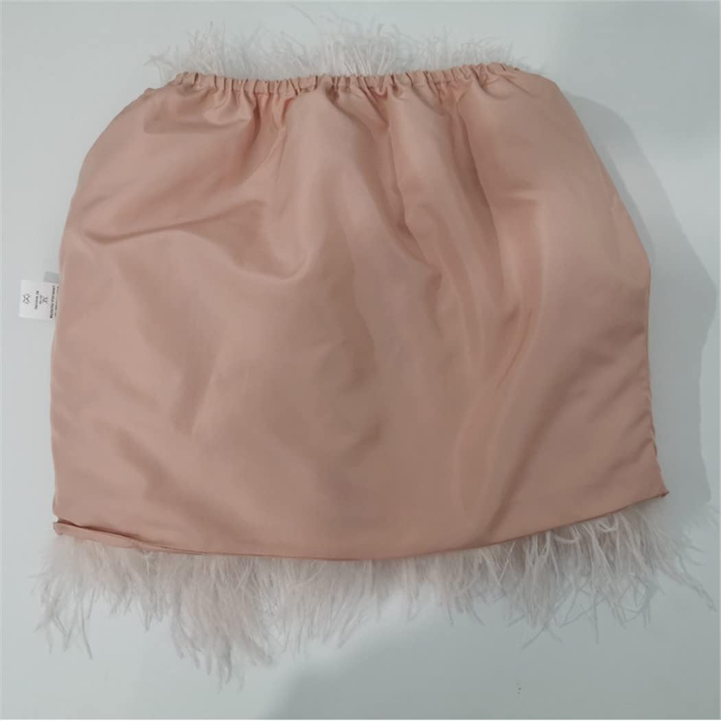 Natural Ostrich Hair Short Skirt Bra Underwear Women's Fur Coat Real Ostrich Fur Coat Fur Mini Skirt