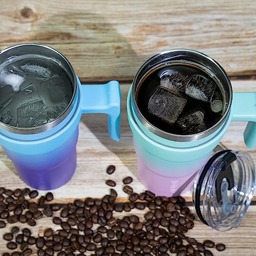 Image of BJPKPK 10 oz Mini Tumbler with Lid, Straw & Handle, Insulated Steel Cup