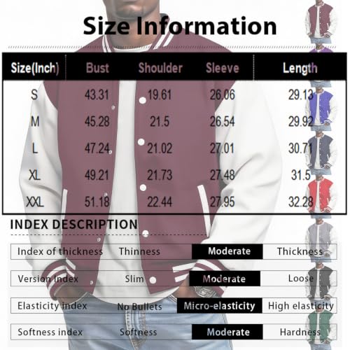 Varsity Jacket for Men Baseball Fleece Button Down Sweaters Cardigan - image 3