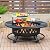 42 Inch Fire Pit with 2 Grills, Large Outdoor Firepits for Outside, Wood Burning Fireplace for Camping,Picnic,Bonfire, 3-in-1 Round Metal Table with Lid for Backyard,Patio,Party