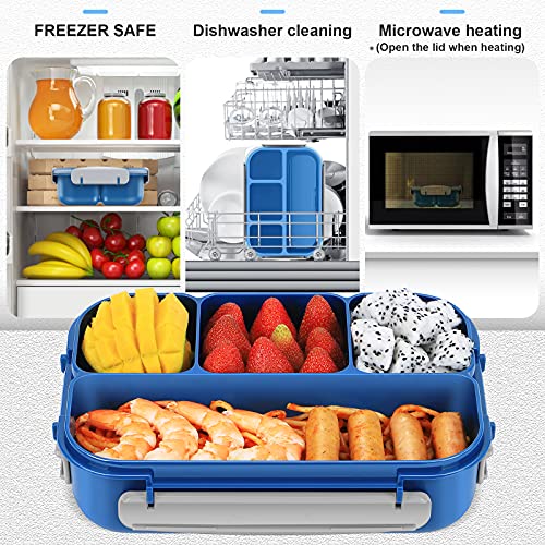 Setoragely Bento Box Adult Lunch Box,Lunch Box Kids,Lunch Containers For Adults/Kids/Toddler,1300Ml-4 Compartment Bento Lunch Box,Microwave & Dishwasher & Freezer Safe thumb #5