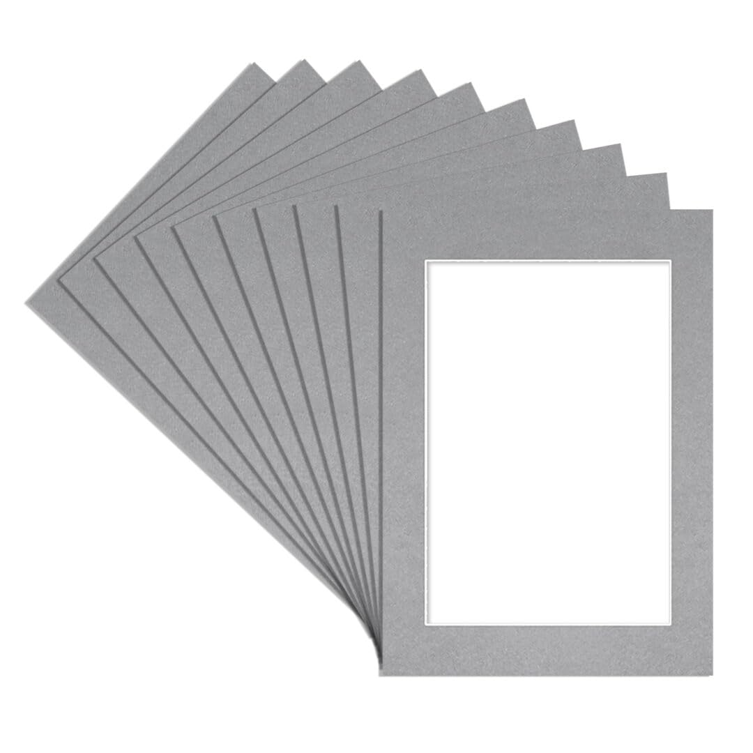 Alison Kingsgate A4 Silver Picture Mount for Frame - 9X6 Aperture - Pack 10 — image 1