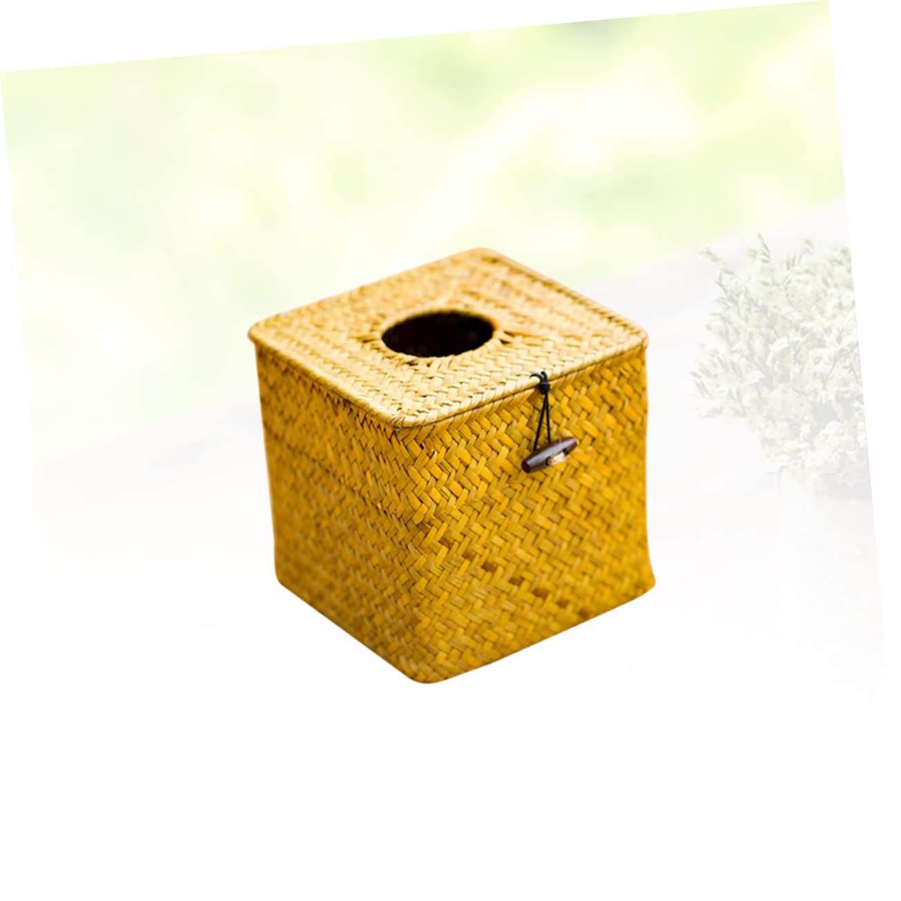 Amazon｜COOLHIYA バンブー編みティッシュボックス シンプルな収納