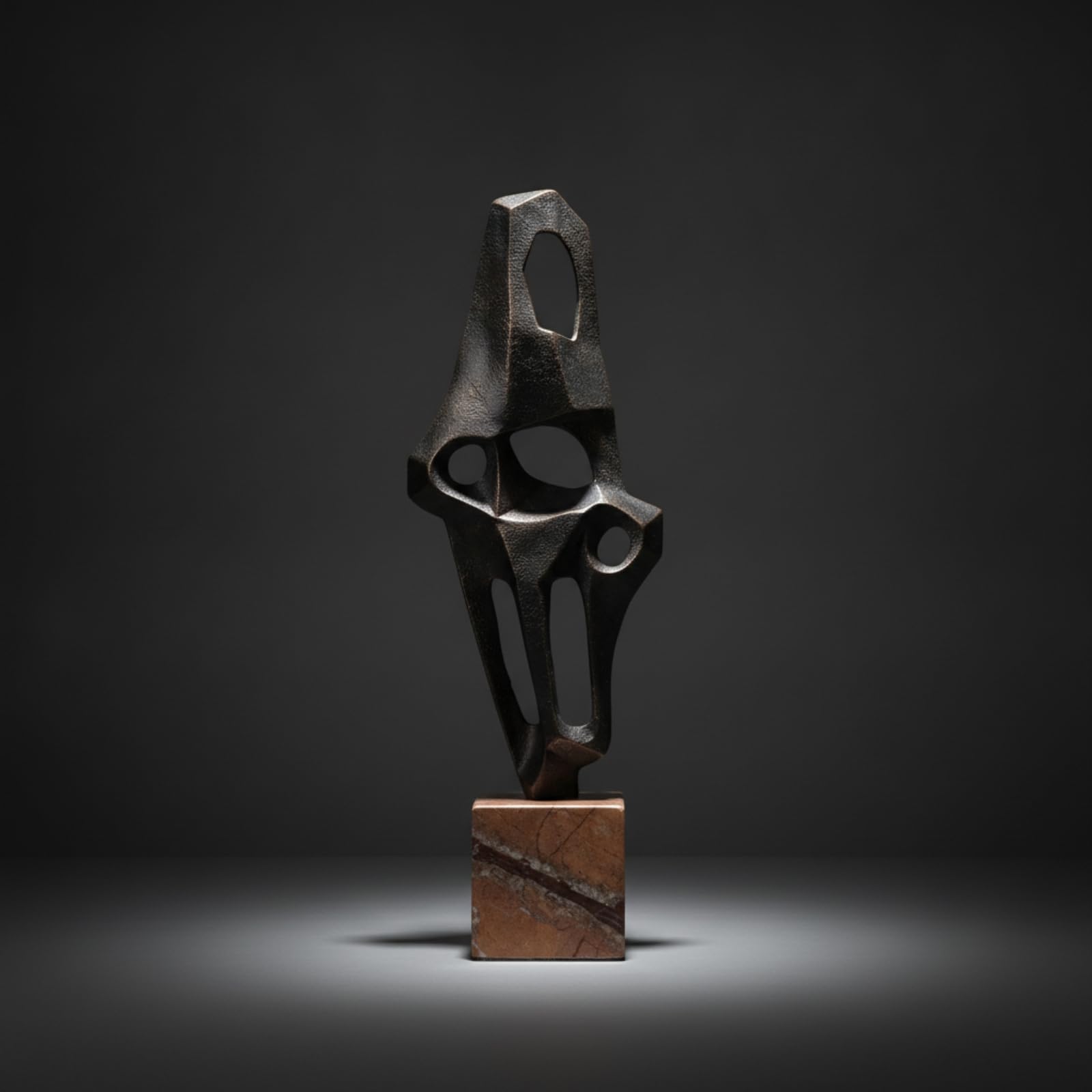 Scultura Ornamento Statua Figura Soprammobile con Base in Alluminio Lavorato Moderna Adatta per Consolle Tavolino Espositiva Studio Reception, Giallo Bronzo, 18 11 H49.5cm