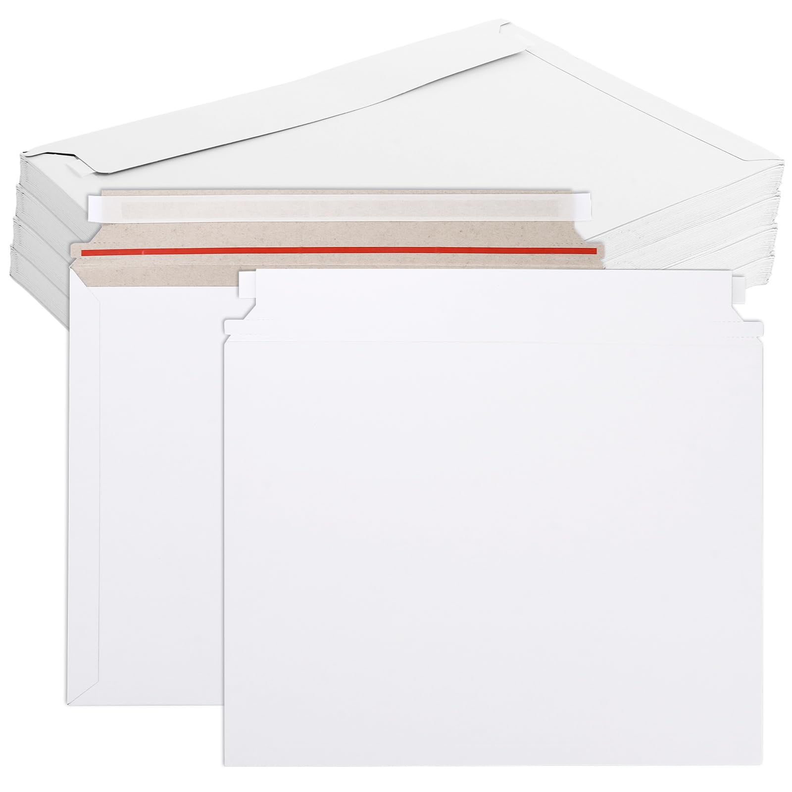 CYEER 50 PCS A4 Envelopes Peel and Seal, 350x285mm White C4 Cardboard Envelopes, A4 Hardback Letter Envelope, White Large Envelope for Mailing Posting Shipping & Storing Documents