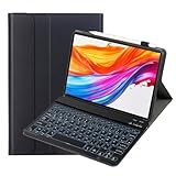 leleyo Tastatur Hülle für Samsung Galaxy Tab A7 10,4' Hülle mit Tastatur 7 Farben Beleuchtung Magnetische Abnehmbare Deutsches QWERTZ Layout für Galaxy Tab A7,Schwarz