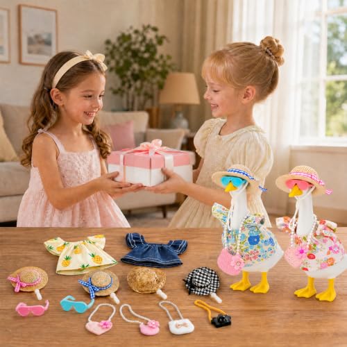 16 Pcs 7 Inch Desk Goose Outfit Fashion Shirt Hat Glasses Set（No Goose） - image 7