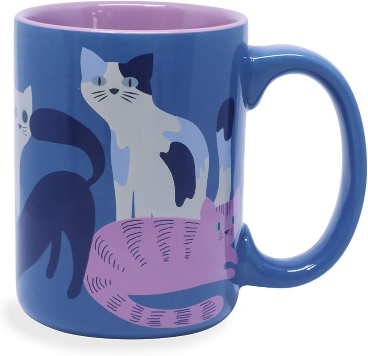 40% Off Discount Wild Eye Designs Kitty Cat Family Blue 16 Ounce Glazed Ceramic Lilac Purple Interior Coffee Mug in Gift Box Limited Discount Wild Eye Designs Kitty Cat Family Blue 16 Ounce Glazed Ceramic Lilac Purple Interior Coffee Mug in Gift Box