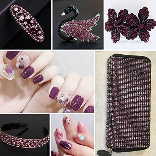 Image of Beadsland Flat Back Crystal Rhinestones, Amethyst, SS30, 576pcs | Flatback Glass Gems, 6.3-6.5mm, for Nail Art Craft, Glue Fix