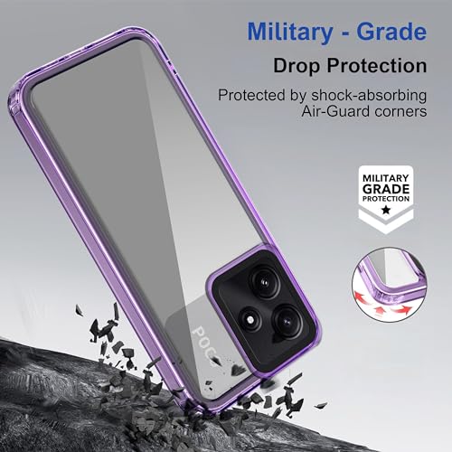 Image of Zapcase Back Case Cover for Poco M6 Pro 5G | Compatible for Poco M6 Pro 5G Back Cover | Case Cover with Camera Protection | (TPU + PC | Translucent Purple)