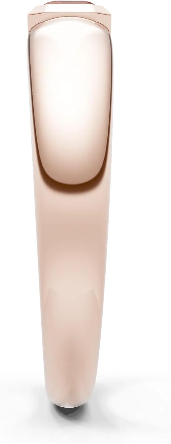 PEORA Emerald Cut Cut Garnet Dome Band Available in Solid 10K, 14K or 18K Ring – White, Yellow or Rose Gold