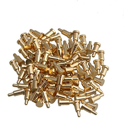 Yibuy 100x Kupferstrom Kupfer Pogo Pins Sonde Golden 2mm Durchmesser 4mm Höhe Cover