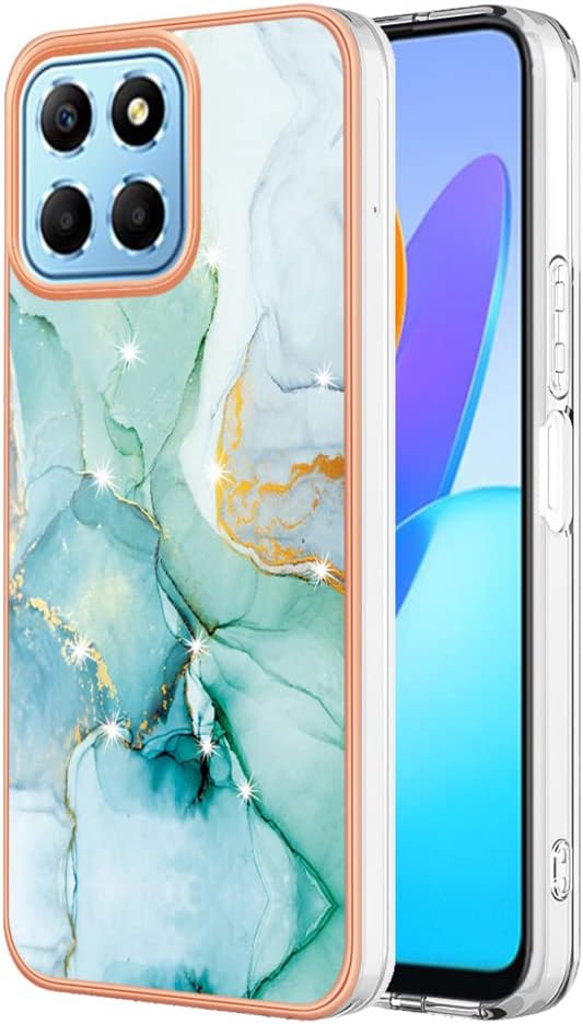 Étui Portefeuille En Cuir PU Gaufré Pour Honor X5C Plus - Motif Feuilles Et Chat, Support Intégré, Dragonne Amovible - Protection Antichoc - 6