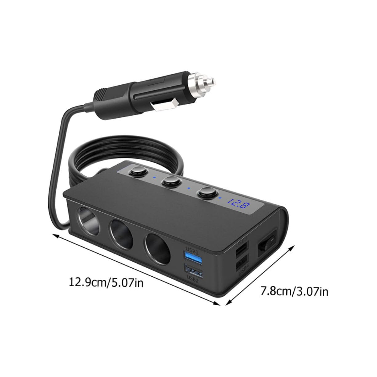180w Cargador De Coche Puertos Mechero y Puertos USB Adaptador De Extensor De Salida De Energía para Vehículos Protección Inteligente