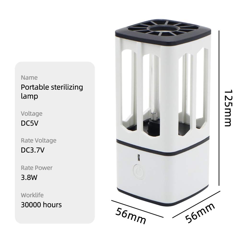 DC5V UV Esterilizador Lámpara, 3.8W USB cargable UVC bombilla de luz ultravioleta portátil de purificación de aire sistema de escritorio Luz Led
