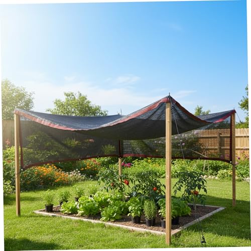 Toldo vela de sombra de 11x13 pies con tela densa contra el calor en patio e invernadero 3
