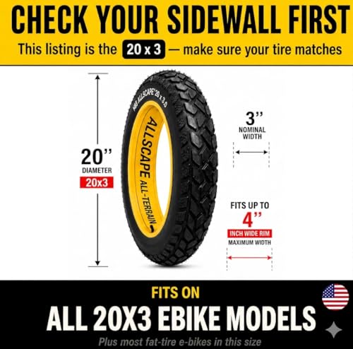 Happy Ebikes ALSCP-20x3-S 20X3 E Bike Tire